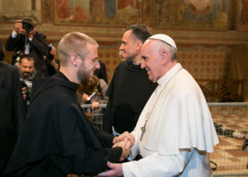 fra Nico con papa Francesco